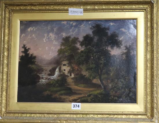 A 19th century English School Watermill in a landscape 29 x 41cm